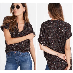 Madewell Central Drapey Shirt in Starry Night Print 100% Viscose Size XL